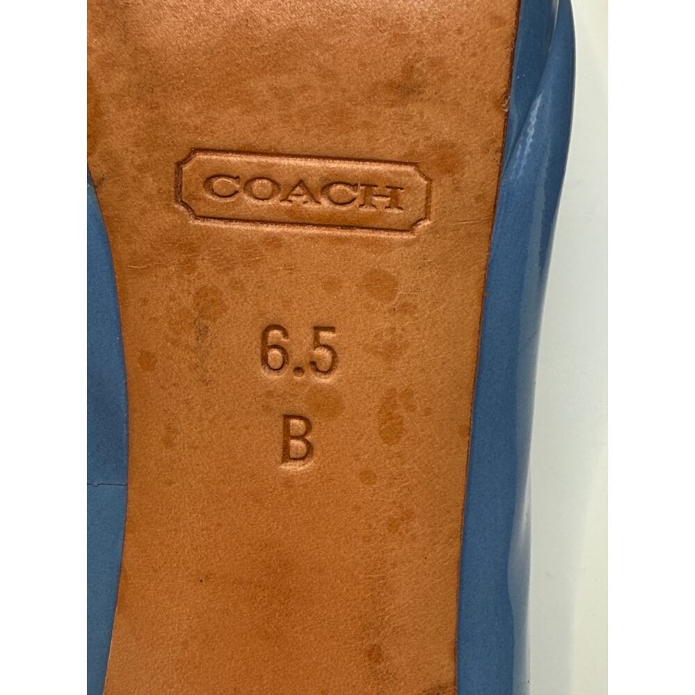 Coach Selma patent leather peep toe pumps in a blue color Sz 6.5 - Picture 3 of 10